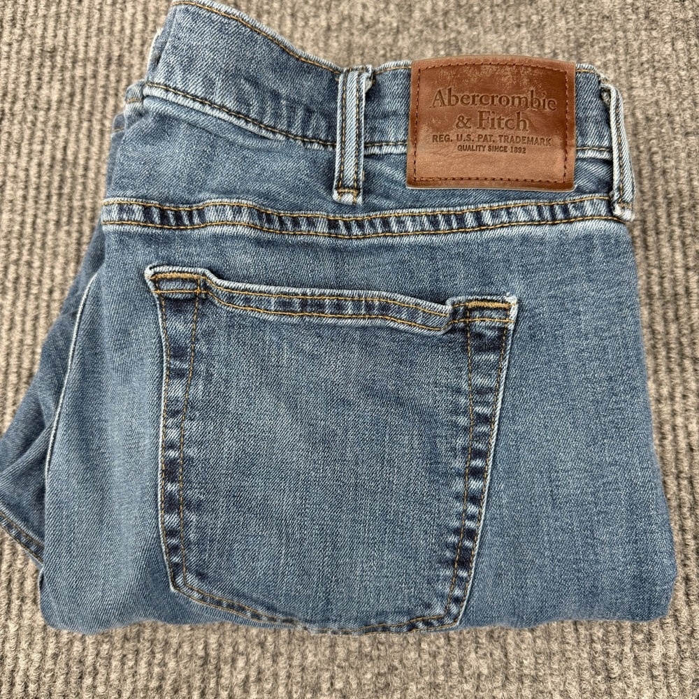 Abercrombie & Fitch Jeans Mens 38x30 Bootcut Stretch Denim Blue Classic Casual‎